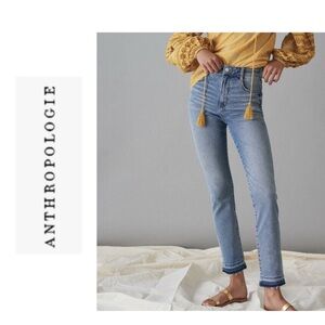 Anthropologie Pilcro High Rise Cigarette Slim Straight Raw Hem Jeans Size 28
